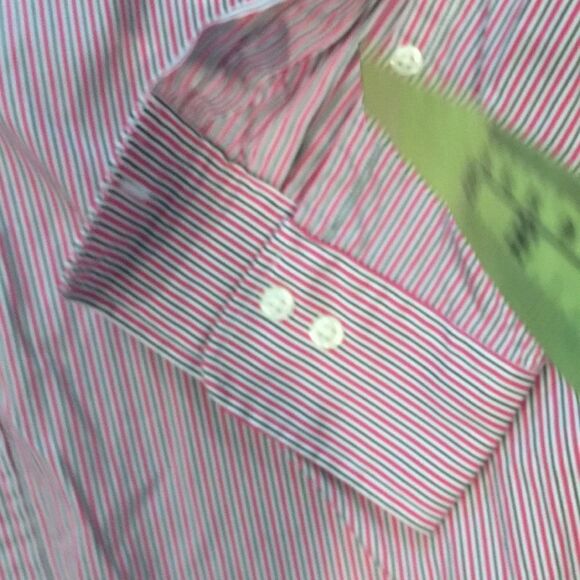 Pink Black Stripe Regent Model Dress Shirt L mens - Picture 3 of 4